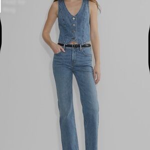 Denim Forum Straight Leg Jeans - Medium Blue